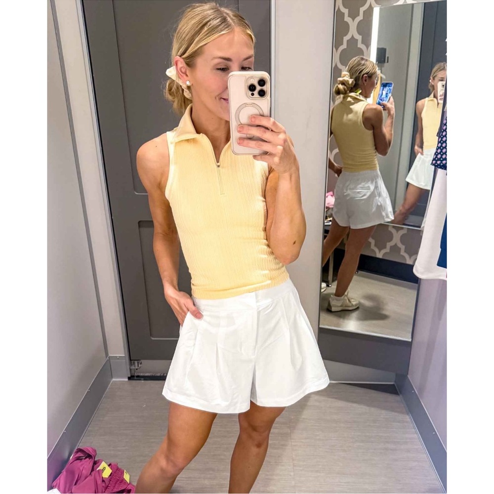 all in motion White High-Waist Flared Skort and polo